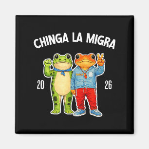 Chinga la migra funny frog protest graphic  magnet