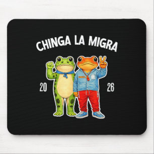 Chinga la migra funny frog protest graphic  mouse pad