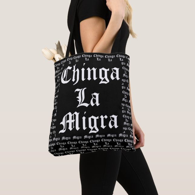 Chinga LA Migra Tote Bag (Close Up)