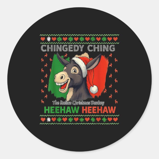 Chingedy Ching Dominick The Italian Christmas Xmas Classic Round Sticker (Front)
