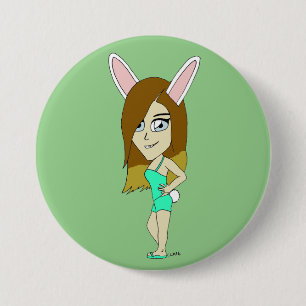 Chini Bunny girl 7.5 Cm Round Badge