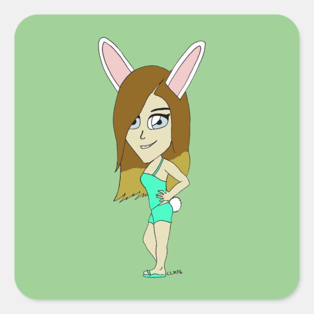 Chini Bunny girl  Square Sticker (Front)