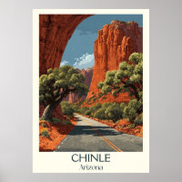 Chinle Arizona Vintage Travel Poster | Retro Canyo