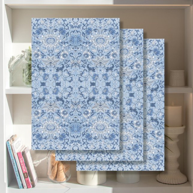 Chinoiserie Asian Floral Blue and White Decoupage Tissue Paper (Creator Uploaded)