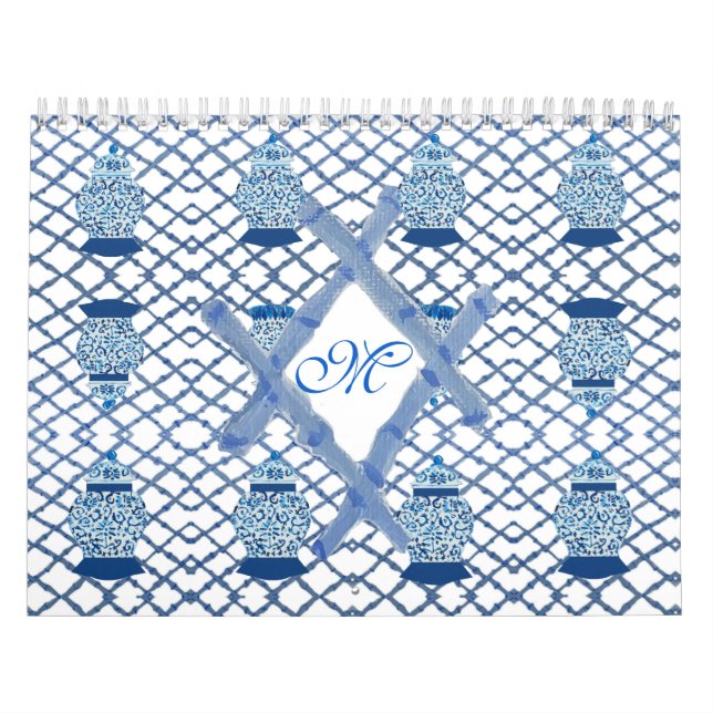 Chinoiserie Bamboo Ginger Jar Jars   Calendar (Cover)