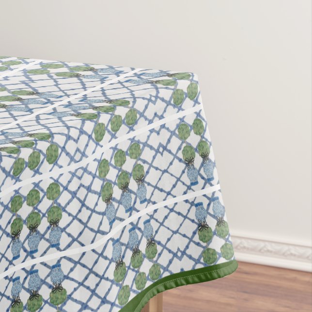Chinoiserie Bamboo Topiaries Topiary  Tablecloth (In Situ)