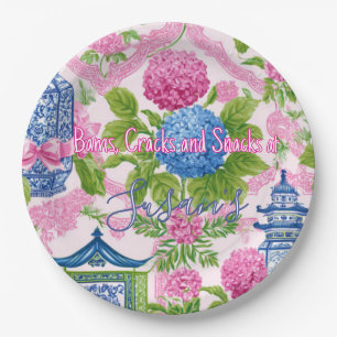 Chinoiserie Bams Cracks and Snacks Custom Mahjong Paper Plate