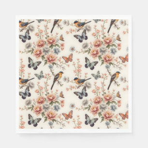 Chinoiserie Bird and Butterfly Harmony Napkin