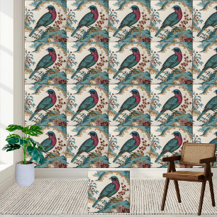 Chinoiserie Bird and Floral Tile