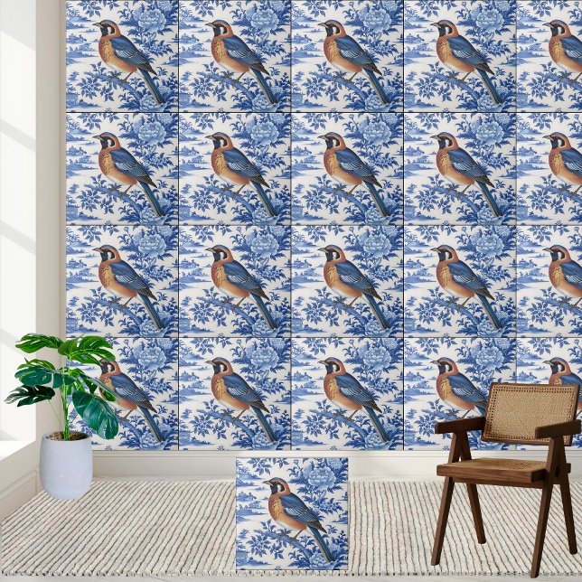 Chinoiserie Bird and Floral Tile (Chinoiserie Bird and Floral Tile)