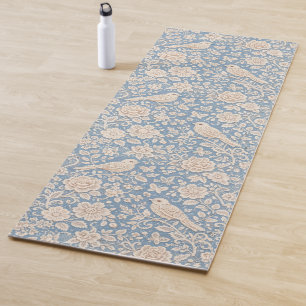 Chinoiserie Bird and Flower Seamless Pattern Yoga Mat