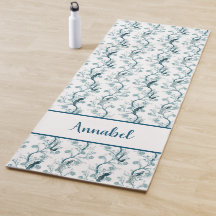 Chinoiserie birds and foliage petrol blue