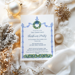 Chinoiserie Blue and White Christmas  Invitation