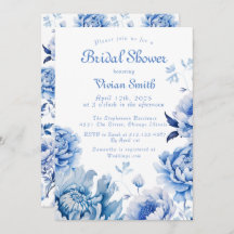 Chinoiserie Blue and White Floral Bridal Shower