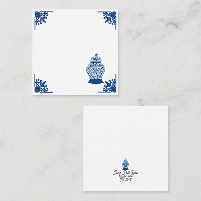Chinoiserie Blue and White Ginger Jar Card (Front/Back)