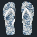 Chinoiserie Blue and White Peonies Floral Flowers Thongs<br><div class="desc">Featuring an elegant chinoiserie design that comes to life with intricate blue and white peony florals,  evoking a sense of sophistication and tranquillity. They make unique gifts! Matching items available in store.</div>