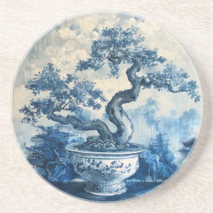 Chinoiserie Blue and White Porcelain Design Coaster