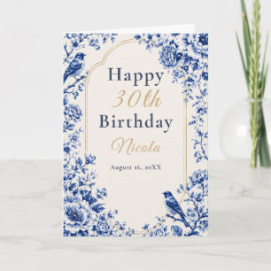Chinoiserie Blue Birthday Card