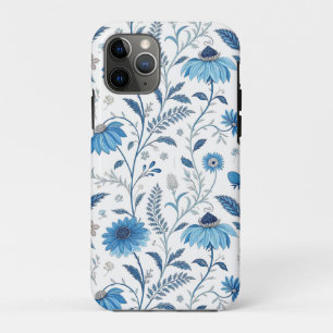 Chinoiserie Blue Echinacea Pattern iPhone 11 Pro Case