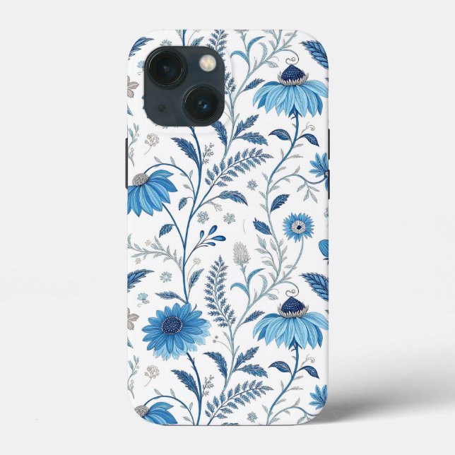 Chinoiserie Blue Echinacea Pattern Case-Mate iPhone Case (Back)