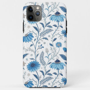 Chinoiserie Blue Echinacea Pattern iPhone 11 Pro Max Case