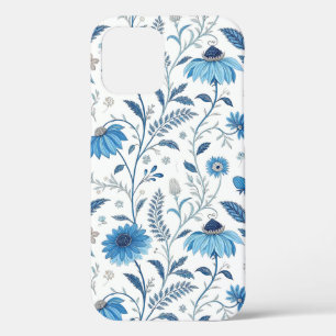 Chinoiserie Blue Echinacea Pattern iPhone 12 Pro Case