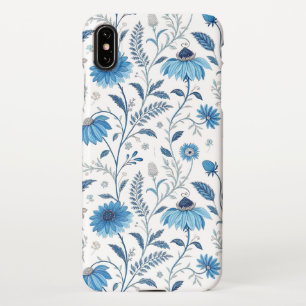Chinoiserie Blue Echinacea Pattern iPhone Case