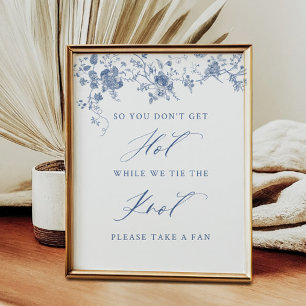 Chinoiserie Blue Floral Wedding Loving Memory Sign