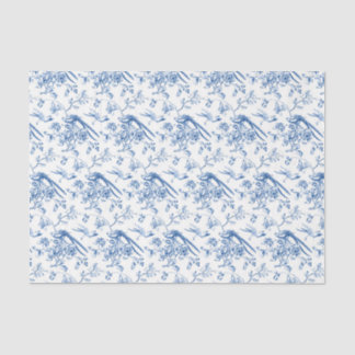 Chinoiserie Blue Flowers & Birds Decoupage Tissue Paper