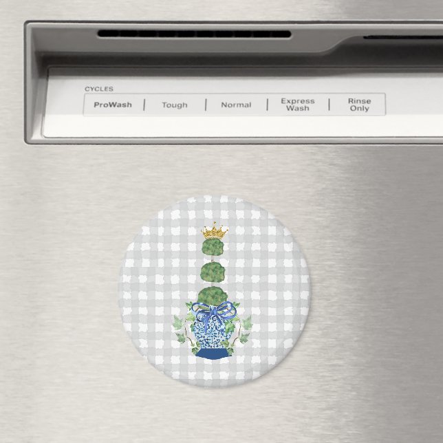 Chinoiserie Blue Ginger Jar topiary Magnet (In Situ (Dishwasher))