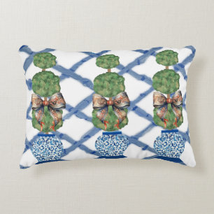 Chinoiserie Blue Ginger Jars lumbar Decorative Cushion