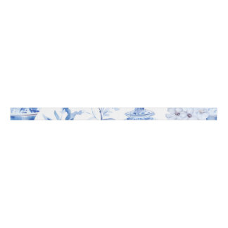 Chinoiserie Blue Grosgrain Ribbon