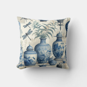 Chinoiserie Blue Jar Cushion