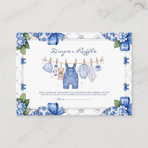 Chinoiserie Blue Jean Denim Diaper Raffle Card