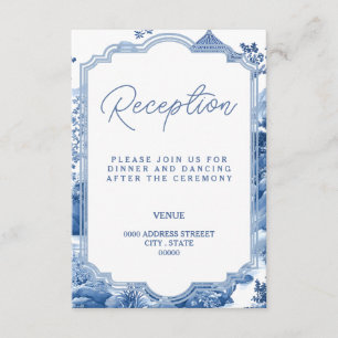 Chinoiserie Blue Reception Card 