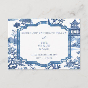 Chinoiserie Blue Reception Card