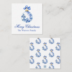 Chinoiserie Blue & White Christmas Ornament Gift Card