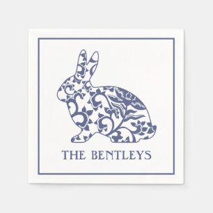 Chinoiserie Bunny Rabbit Personalised Napkins