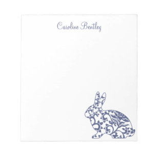Chinoiserie Bunny Rabbit Personalised Notepad
