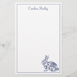 Chinoiserie Bunny Rabbit Personalised Stationery