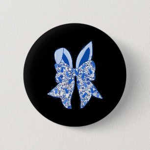 Chinoiserie Bunny Rabbit Vintage Blue And White Ha 6 Cm Round Badge