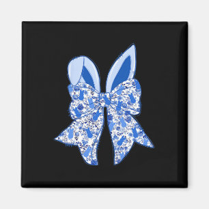 Chinoiserie Bunny Rabbit Vintage Blue And White Ha Magnet