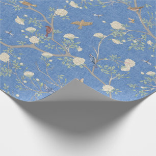 Chinoiserie Camellia Garden Breeze Blue Wrapping Paper