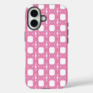 Chinoiserie Cane Trellis in Pink iPhone 16 Case