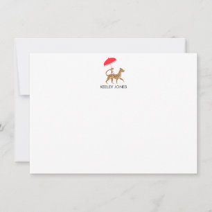 Chinoiserie Cheetah Personalised Flat Note Card