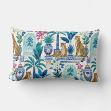 Chinoiserie Cheetah Throw Pillow
