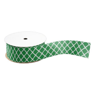 Chinoiserie Chic Bamboo Green and White Grosgrain Ribbon