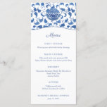 Chinoiserie Chic Blue And White Wedding Shower Menu<br><div class="desc">This classic menu card design features a handpainted blue and white chinoiserie background pattern based on a pattern seen on a vintage ginger jar.</div>