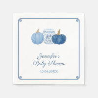 Chinoiserie Chic Blue Pumpkins Baby Shower Party