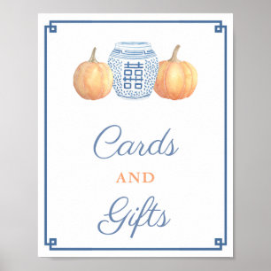 Chinoiserie Chic Cards Gifts Pumpkin Baby Shower Poster
